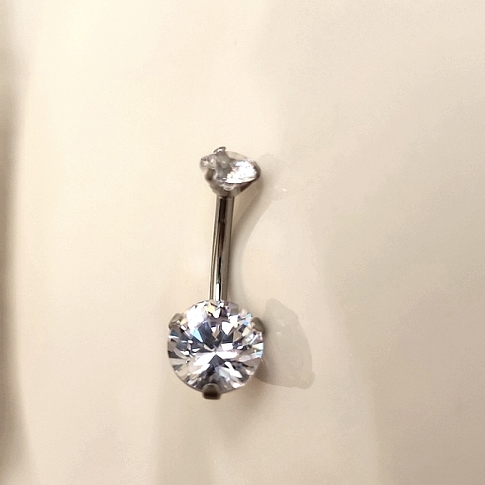 BELLY BUTTON RING  Surgical STEEL 14G   CZ